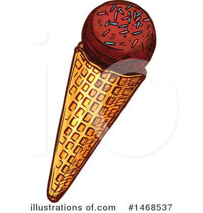 Waffle Ice Cream Cone Clipart #1468537 by Vector Tradition SM
