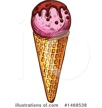 Waffle Ice Cream Cone Clipart #1468538 by Vector Tradition SM