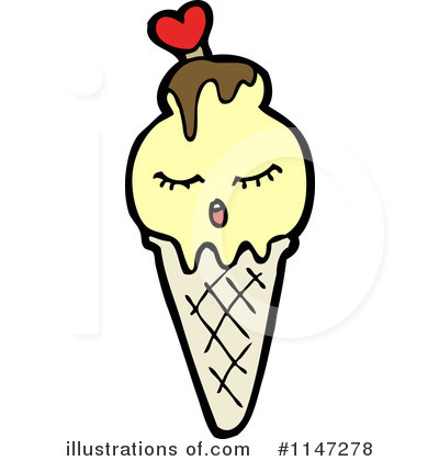 Royalty-Free (RF) Ice Cream Cone Clipart Illustration by lineartestpilot - Stock Sample #1147278