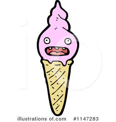 Royalty-Free (RF) Ice Cream Cone Clipart Illustration by lineartestpilot - Stock Sample #1147283