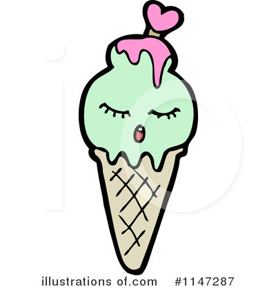 Royalty-Free (RF) Ice Cream Cone Clipart Illustration by lineartestpilot - Stock Sample #1147287