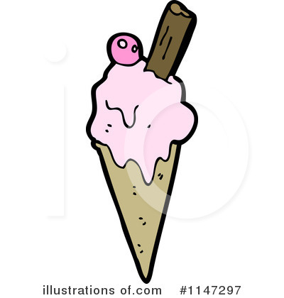Royalty-Free (RF) Ice Cream Cone Clipart Illustration by lineartestpilot - Stock Sample #1147297