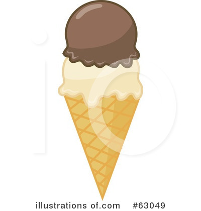 Royalty-Free (RF) Ice Cream Cone Clipart Illustration by Rosie Piter - Stock Sample #63049
