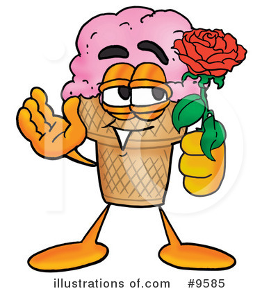 Royalty-Free (RF) Ice Cream Cone Clipart Illustration by Mascot Junction - Stock Sample #9585
