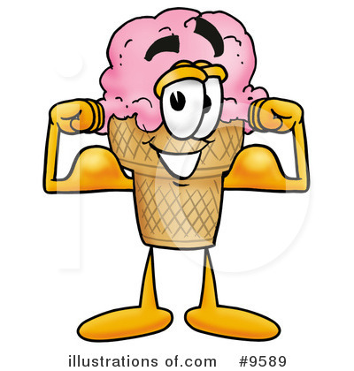 Royalty-Free (RF) Ice Cream Cone Clipart Illustration by Mascot Junction - Stock Sample #9589