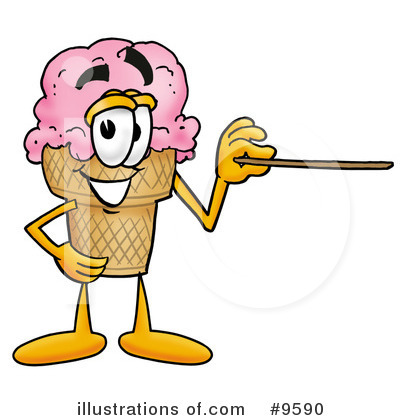 Royalty-Free (RF) Ice Cream Cone Clipart Illustration by Mascot Junction - Stock Sample #9590