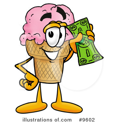 Royalty-Free (RF) Ice Cream Cone Clipart Illustration by Mascot Junction - Stock Sample #9602