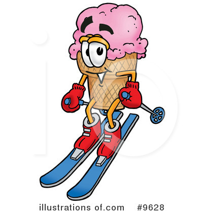 Royalty-Free (RF) Ice Cream Cone Clipart Illustration by Mascot Junction - Stock Sample #9628