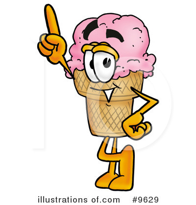 Royalty-Free (RF) Ice Cream Cone Clipart Illustration by Mascot Junction - Stock Sample #9629
