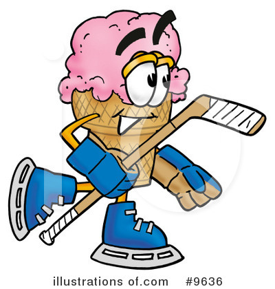 Royalty-Free (RF) Ice Cream Cone Clipart Illustration by Mascot Junction - Stock Sample #9636