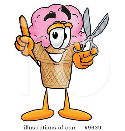 Royalty-Free (RF) Ice Cream Cone Clipart Illustration by Mascot Junction - Stock Sample #9639
