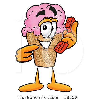 Royalty-Free (RF) Ice Cream Cone Clipart Illustration by Mascot Junction - Stock Sample #9650