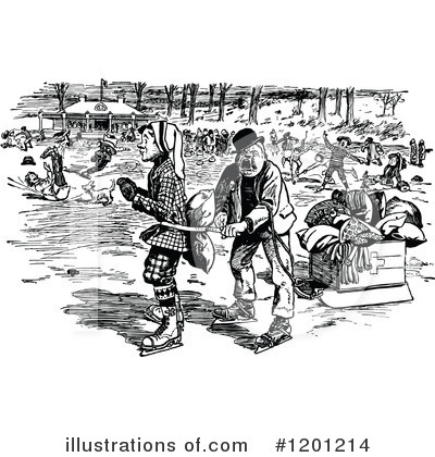 Royalty-Free (RF) Ice Skating Clipart Illustration by Prawny Vintage - Stock Sample #1201214