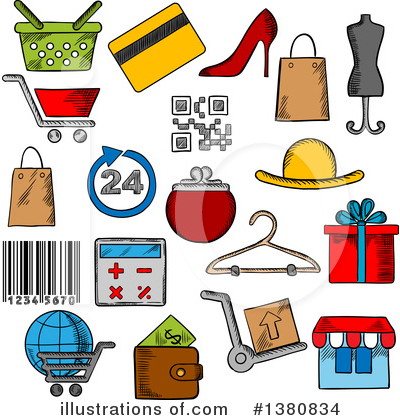 Basket Clipart #1380834 by Vector Tradition SM