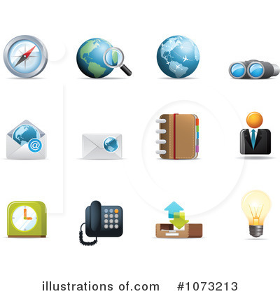 Royalty-Free (RF) Icons Clipart Illustration by Qiun - Stock Sample #1073213