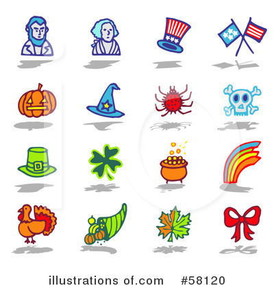 Royalty-Free (RF) Icons Clipart Illustration by NL shop - Stock Sample #58120