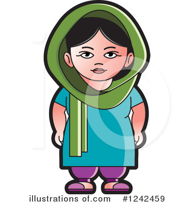 Royalty-Free (RF) Indian Woman Clipart Illustration by Lal Perera - Stock Sample #1242459