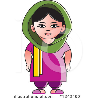 Royalty-Free (RF) Indian Woman Clipart Illustration by Lal Perera - Stock Sample #1242460