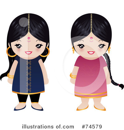 Royalty-Free (RF) Indian Woman Clipart Illustration by Melisende Vector - Stock Sample #74579