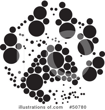 Royalty-Free (RF) Inkblot Paw Print Clipart Illustration by Cherie Reve - Stock Sample #50780