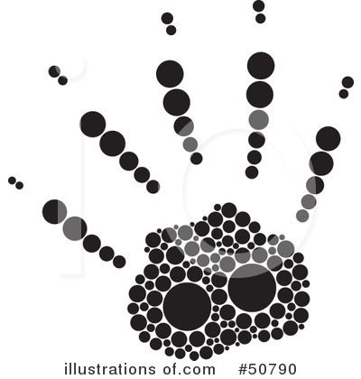 Royalty-Free (RF) Inkblot Paw Print Clipart Illustration by Cherie Reve - Stock Sample #50790