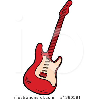 Electric Guitar Clipart #1390591 by Vector Tradition SM