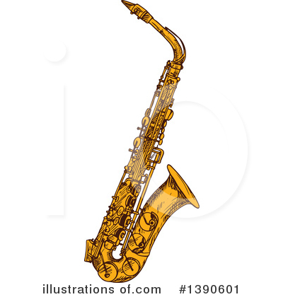 Saxophone Clipart #1390601 by Vector Tradition SM