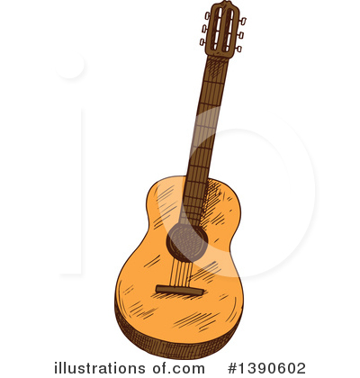 Acoustic Guitar Clipart #1390602 by Vector Tradition SM