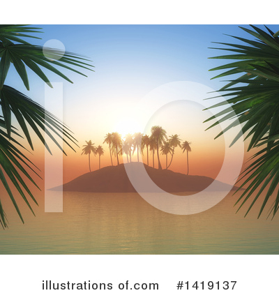 Ocean Sunset Clipart #1419137 by KJ Pargeter