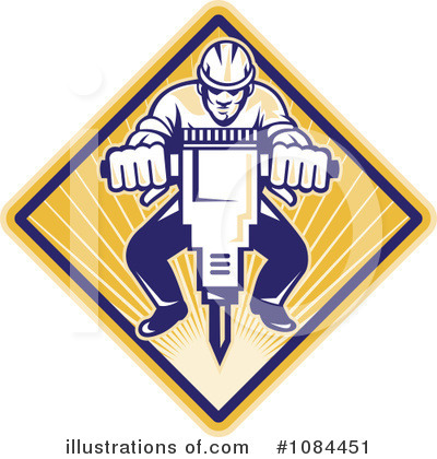 Royalty-Free (RF) Jackhammer Clipart Illustration by patrimonio - Stock Sample #1084451