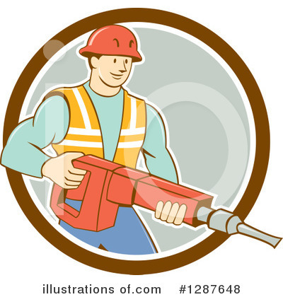 Royalty-Free (RF) Jackhammer Clipart Illustration by patrimonio - Stock Sample #1287648