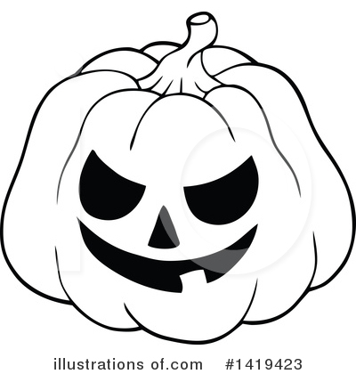 Royalty-Free (RF) Jackolantern Clipart Illustration by visekart - Stock Sample #1419423