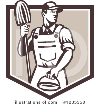 Royalty-Free (RF) Janitor Clipart Illustration by patrimonio - Stock Sample #1235358