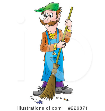 Royalty-Free (RF) Janitor Clipart Illustration by Alex Bannykh - Stock Sample #226871