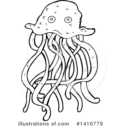 Jelly Fish Clipart #1410779 by lineartestpilot