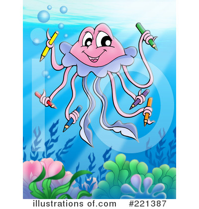 Royalty-Free (RF) Jellyfish Clipart Illustration by visekart - Stock Sample #221387