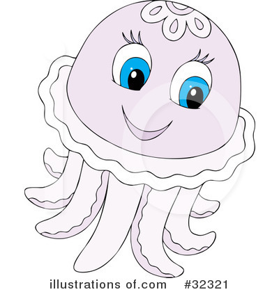 Royalty-Free (RF) Jellyfish Clipart Illustration by Alex Bannykh - Stock Sample #32321