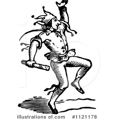Royalty-Free (RF) Jester Clipart Illustration by Prawny Vintage - Stock Sample #1121178