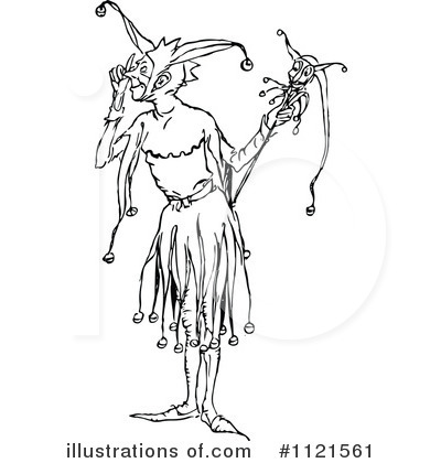 Royalty-Free (RF) Jester Clipart Illustration by Prawny Vintage - Stock Sample #1121561