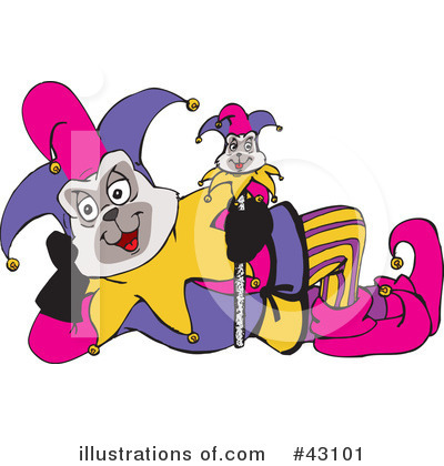 Royalty-Free (RF) Jester Clipart Illustration by Dennis Holmes Designs - Stock Sample #43101