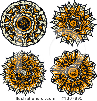 Royalty-Free (RF) Kaleidoscope Flower Clipart Illustration by Vector Tradition SM - Stock Sample #1367895