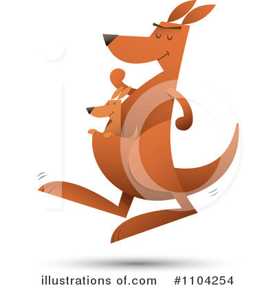 Royalty-Free (RF) Kangaroo Clipart Illustration by Qiun - Stock Sample #1104254
