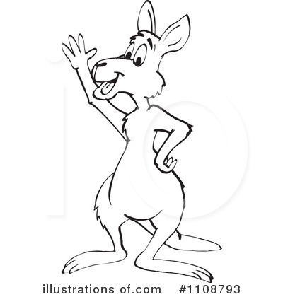 Royalty-Free (RF) Kangaroo Clipart Illustration by Dennis Holmes Designs - Stock Sample #1108793