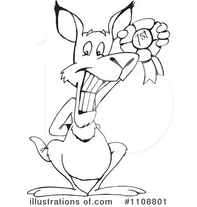 Royalty-Free (RF) Kangaroo Clipart Illustration by Dennis Holmes Designs - Stock Sample #1108801