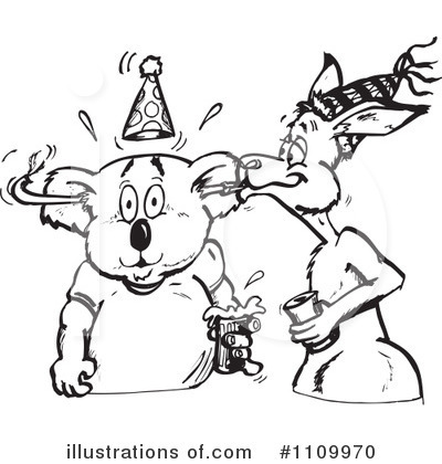 Royalty-Free (RF) Kangaroo Clipart Illustration by Dennis Holmes Designs - Stock Sample #1109970