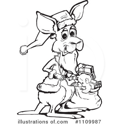 Royalty-Free (RF) Kangaroo Clipart Illustration by Dennis Holmes Designs - Stock Sample #1109987