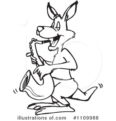 Royalty-Free (RF) Kangaroo Clipart Illustration by Dennis Holmes Designs - Stock Sample #1109988