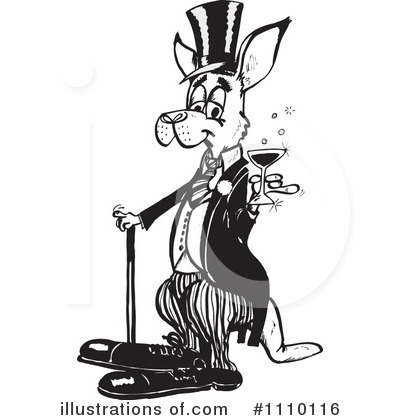 Royalty-Free (RF) Kangaroo Clipart Illustration by Dennis Holmes Designs - Stock Sample #1110116