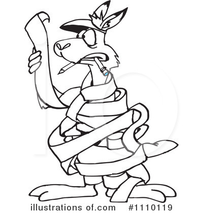 Royalty-Free (RF) Kangaroo Clipart Illustration by Dennis Holmes Designs - Stock Sample #1110119