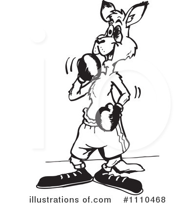 Royalty-Free (RF) Kangaroo Clipart Illustration by Dennis Holmes Designs - Stock Sample #1110468